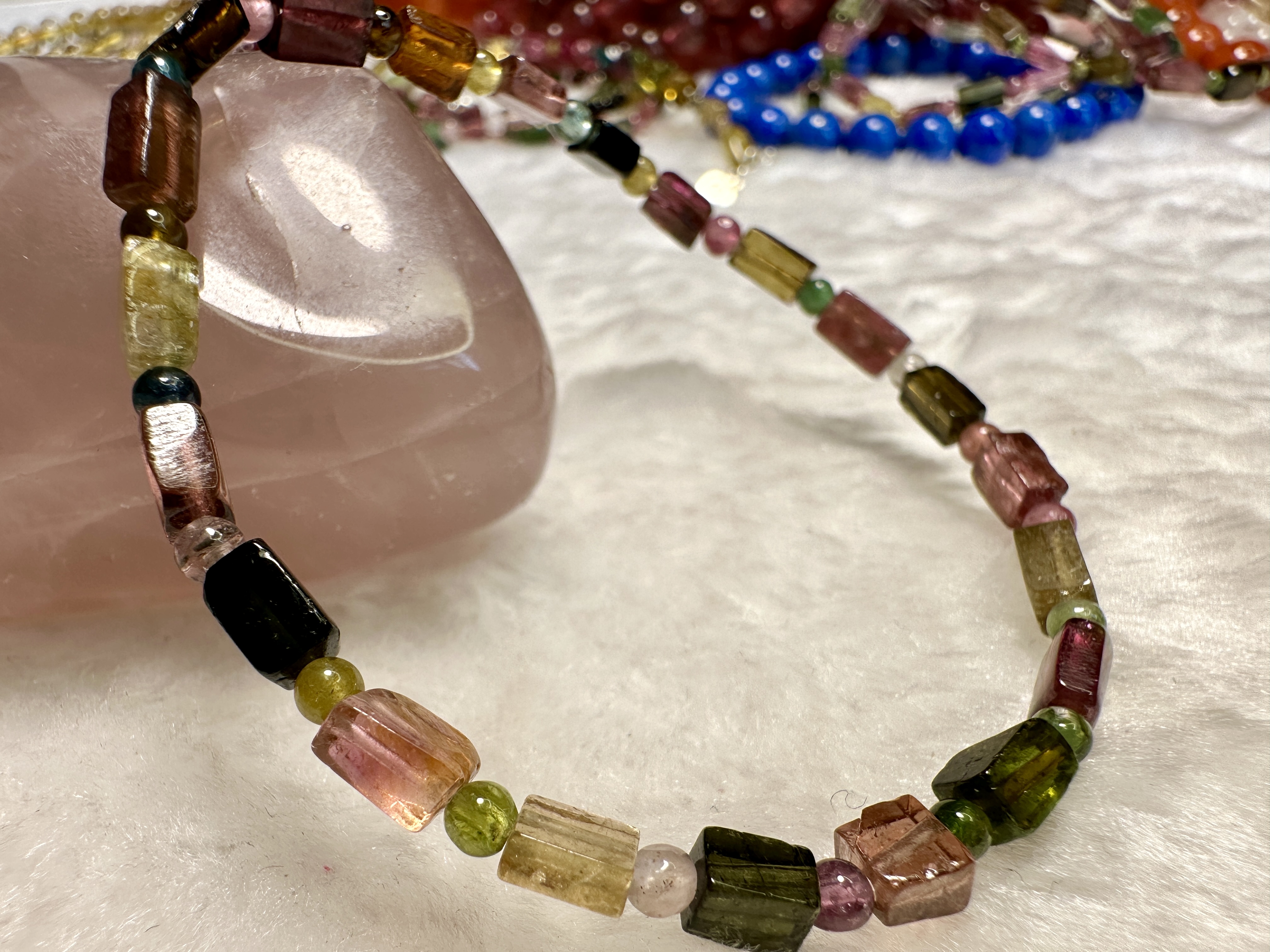 三玺珠宝碧玺桶珠手链可免费换银扣头 随机发货一条