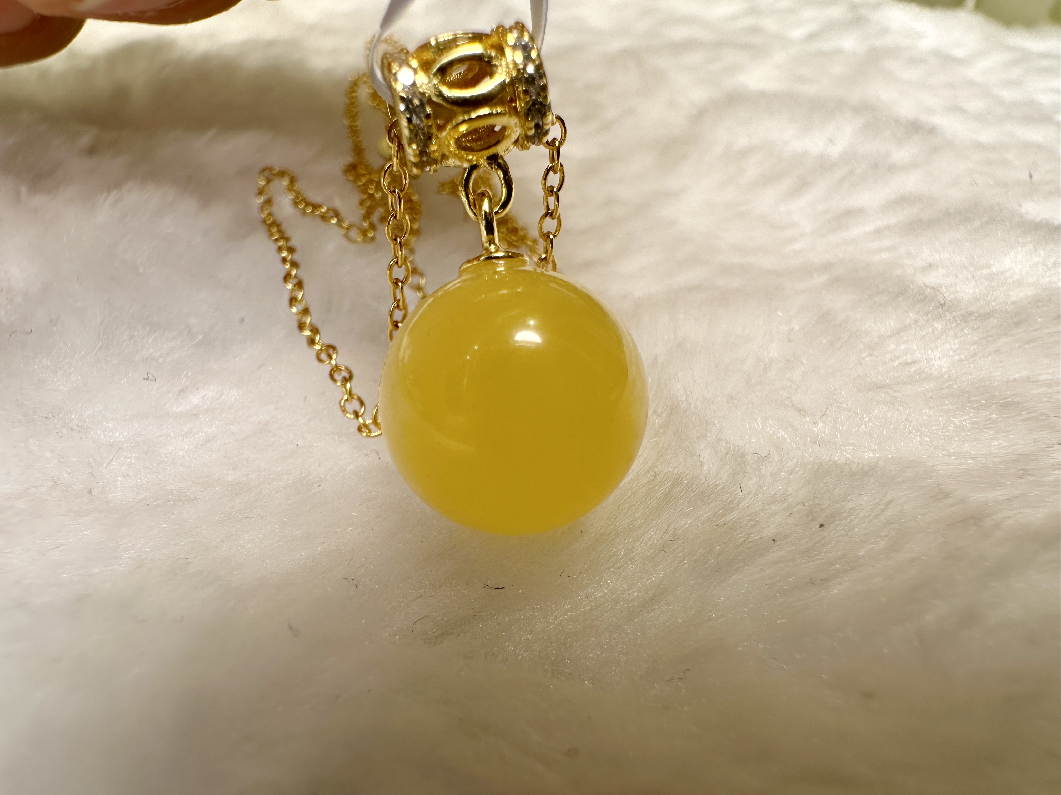 三玺珠宝蜜蜡拨浪鼓转运珠吊坠 11mm 赠送项链