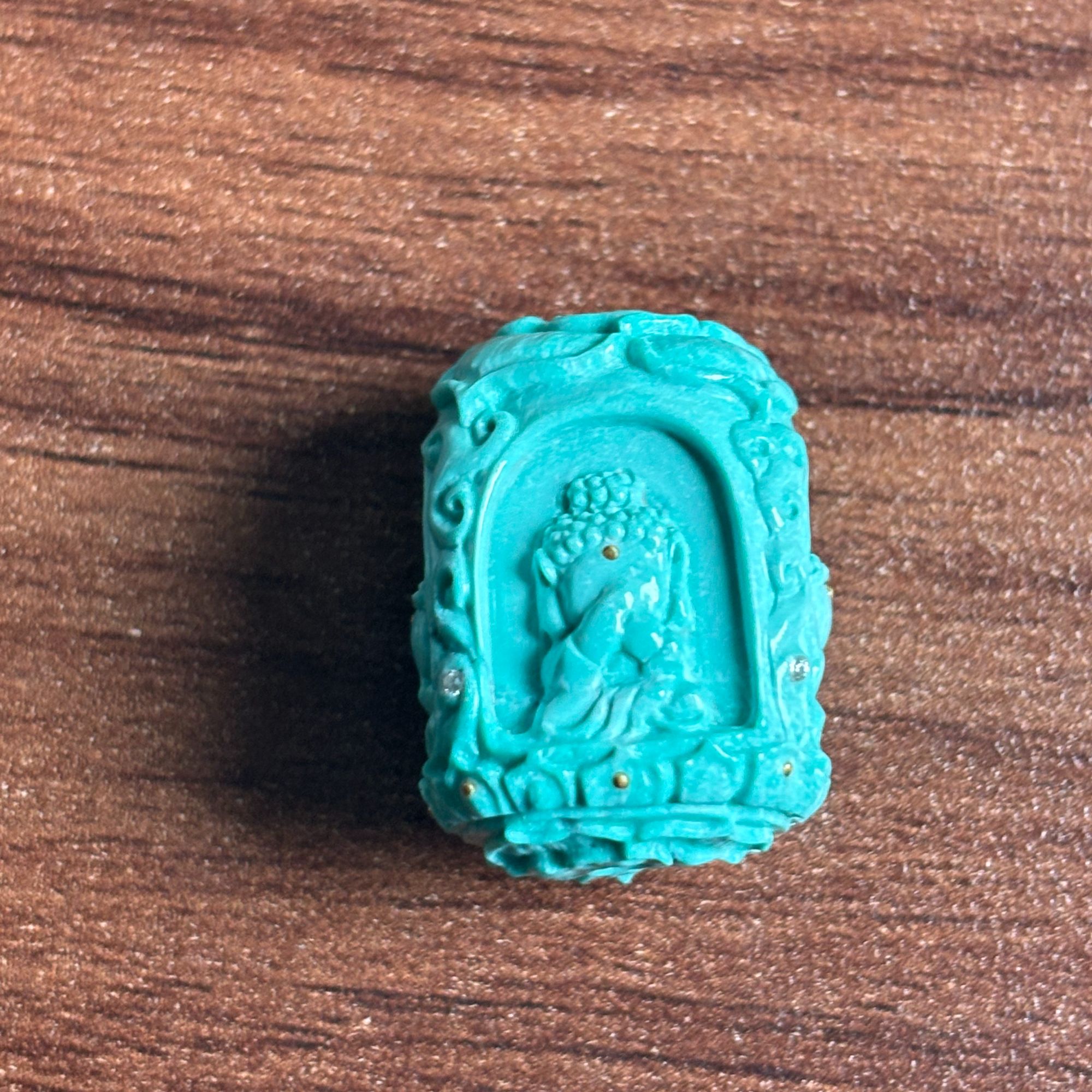 鱼悦珠宝天然原矿绿松石精工四面佛