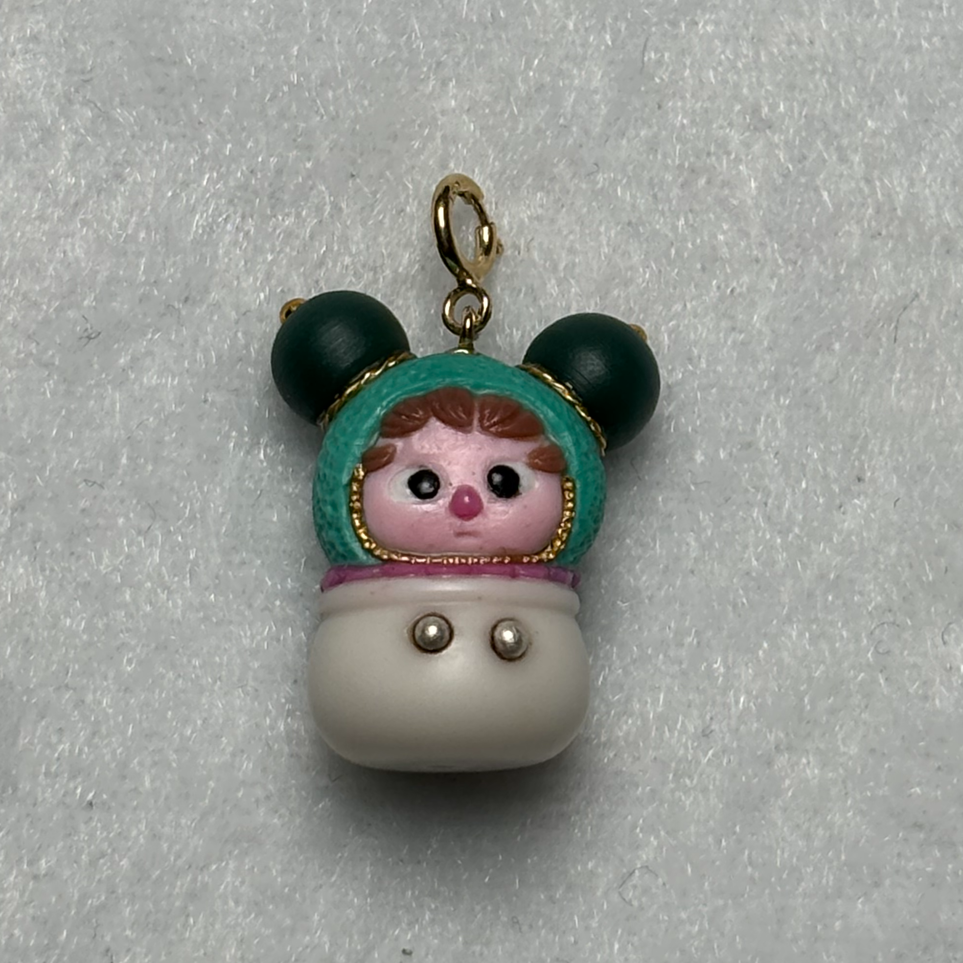 鱼悦珠宝天然原矿绿松石精工米奇娃娃