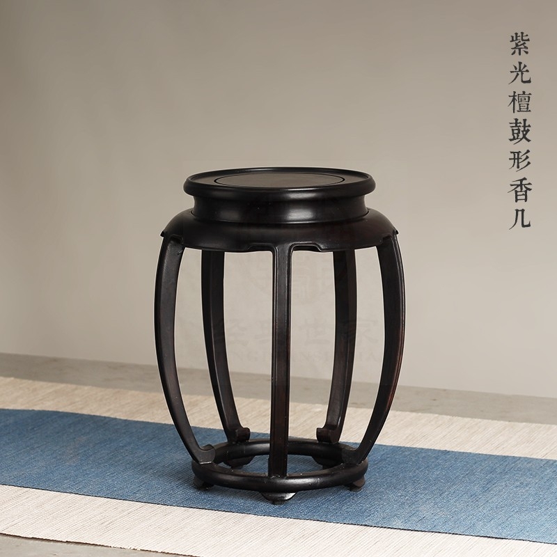 圆形花几花瓶玉文玩茶具摆件底座微型盆景底座