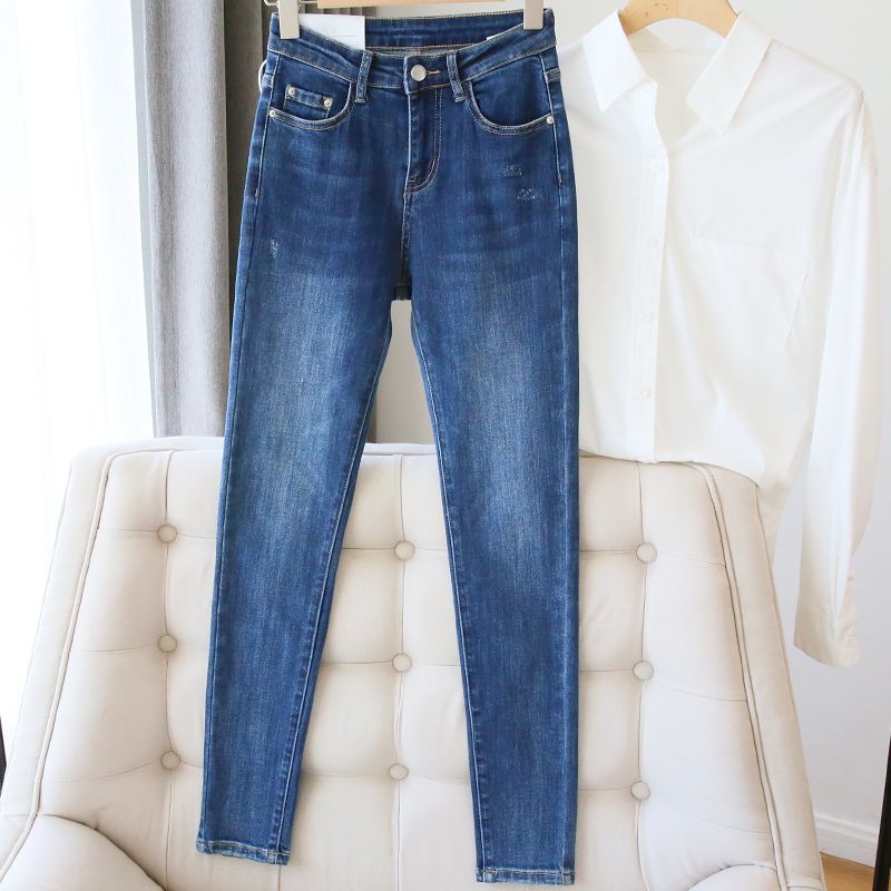裤王~巨显瘦!小脚牛仔裤女高腰弹力修身铅笔九分裤小个子2025春秋
