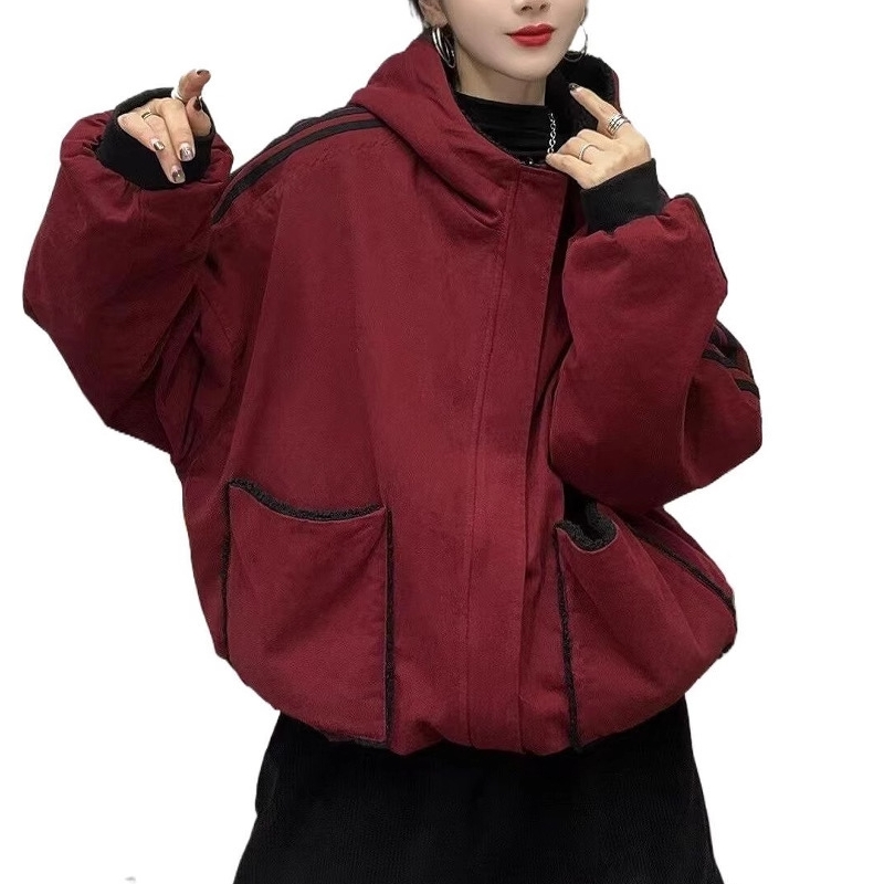 简约宽松百搭慵懒风两面穿的个性外套棉服
