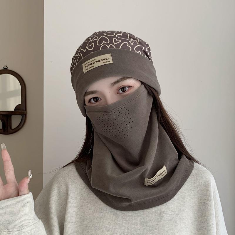 帽子冬天女款骑行保暖盆帽护耳防寒防护防风面罩月子护颈脖子