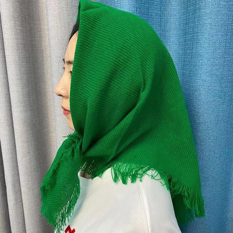 东北大花布头巾绿色包头围巾农村大妈村姑奶奶老太太女冬老人方巾