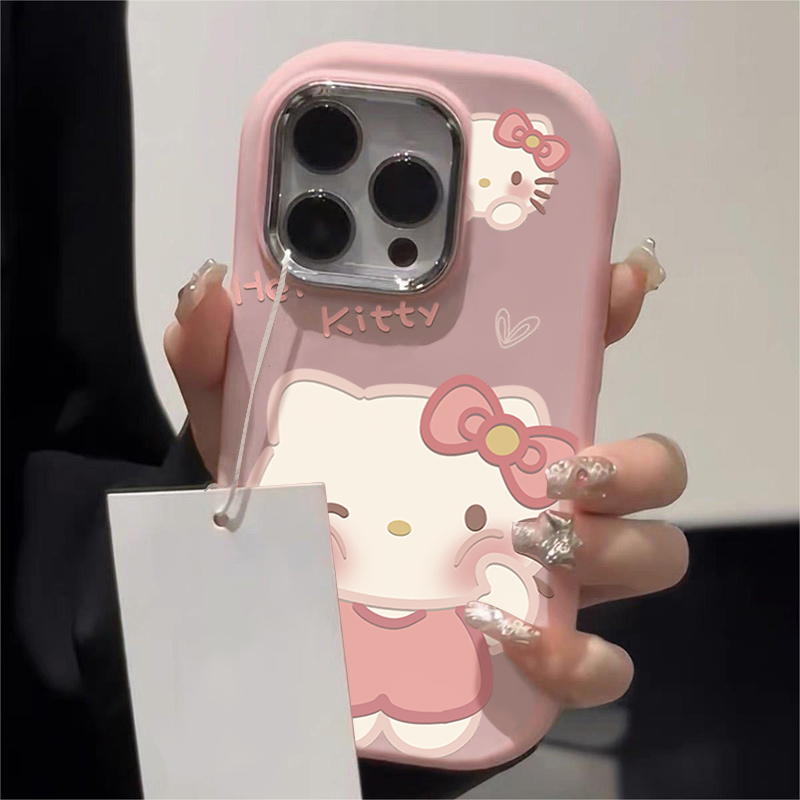 KITTY捏脸肤感马卡龙适用苹果15手机壳iphone13/14promax防摔X潮