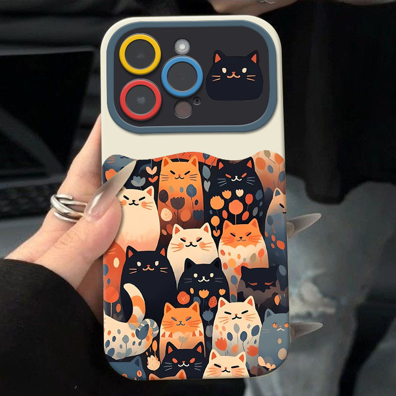 猫咪视窗苹果15pro手机壳iPhone14pro/13/11/12新款XS/XR硅胶可爱