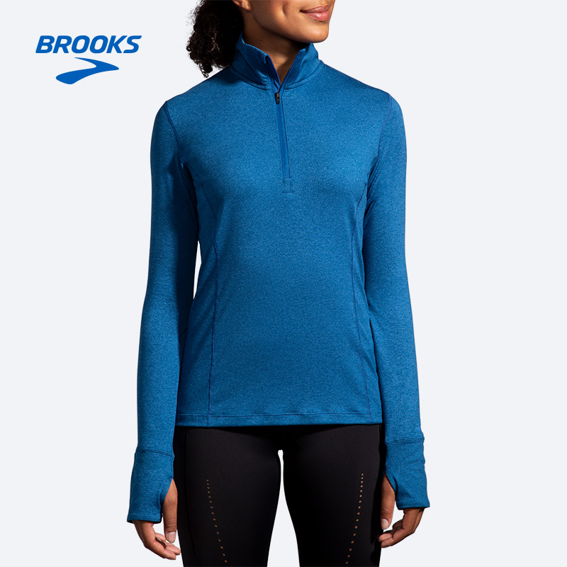 BROOKS布鲁克斯运动服半拉链上衣女款跑步服舒适柔软衣服翻领卫衣