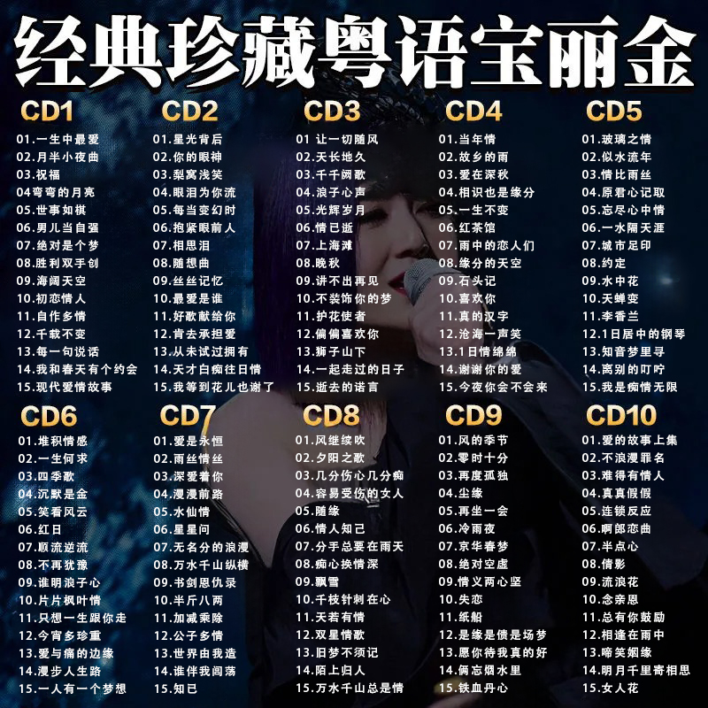 粤语经典老歌cd碟片汽车载无损音质宝丽金怀旧珍藏歌曲黑胶光碟片