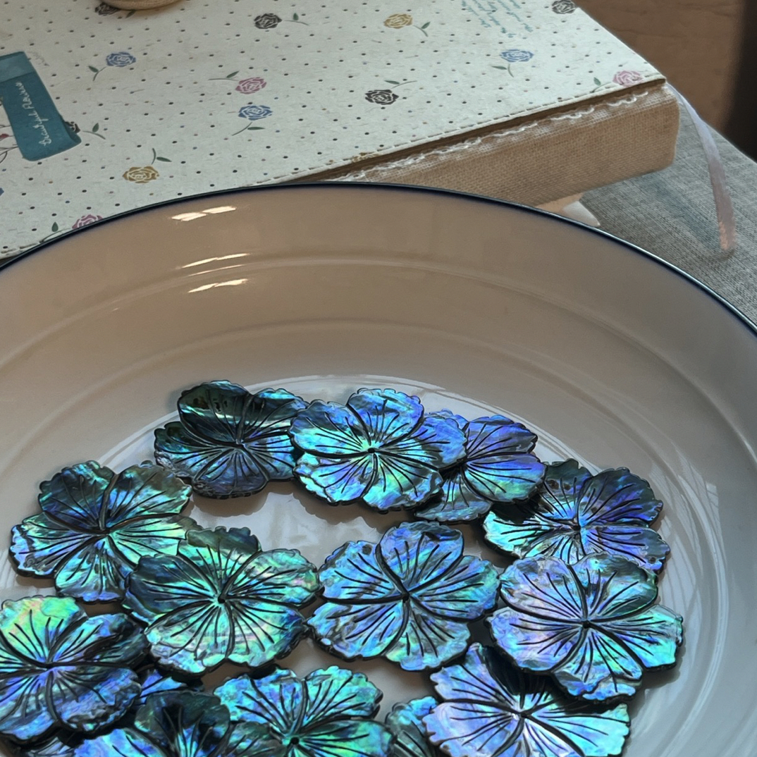 链接一物一拍檀木簪贝壳石头发簪