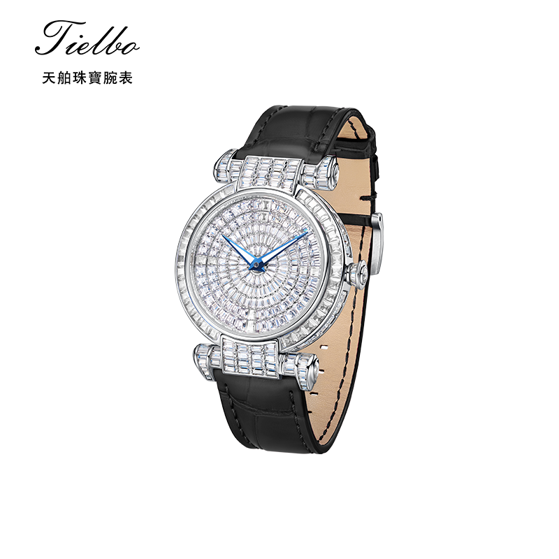 Tielbo/天舶 璀璨系列琢轮自动机械男女防水腕表时尚珠寶