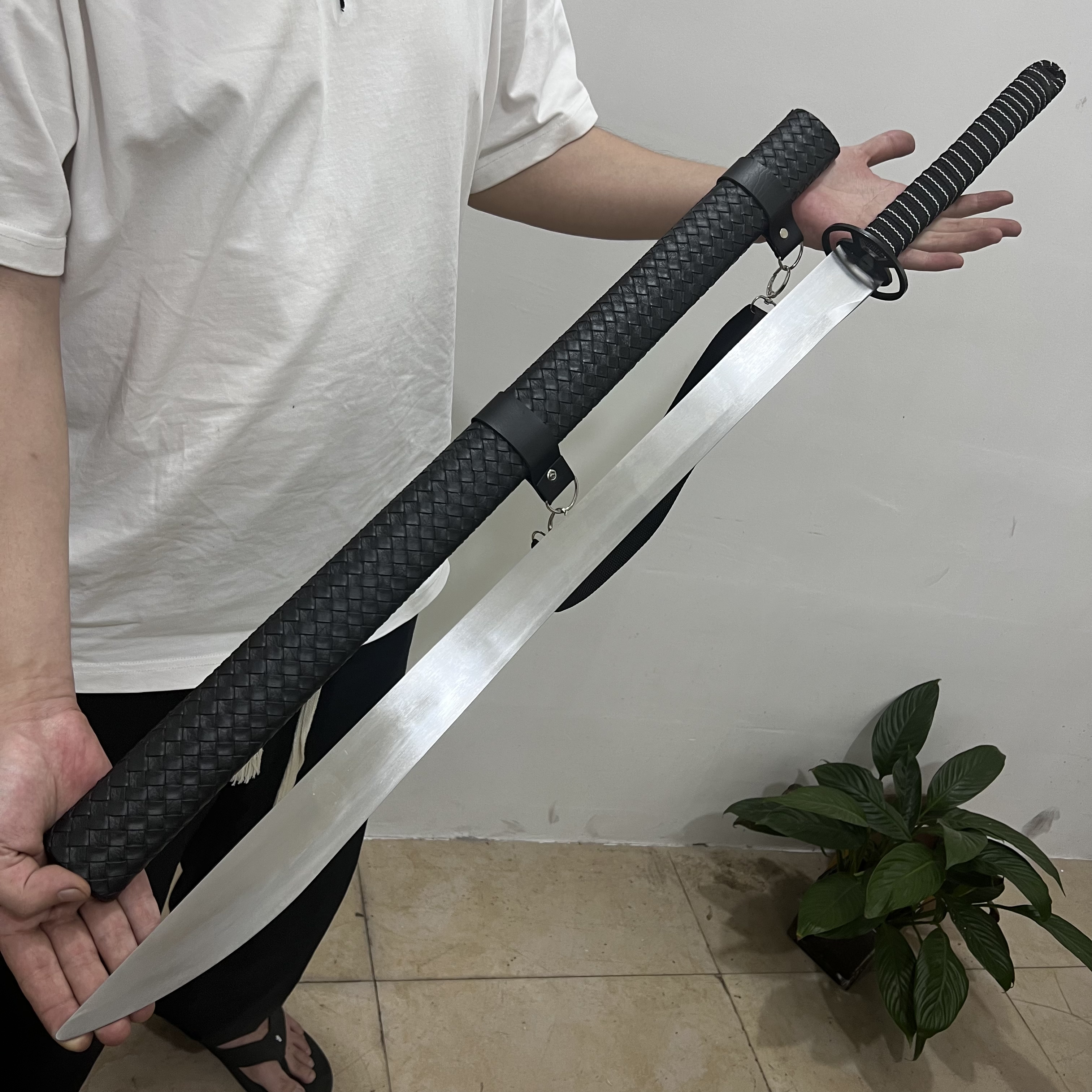 龙泉一体长刀高锰钢刀户外刀防身刀清刀龙泉刀车载刀唐横刀未开刃