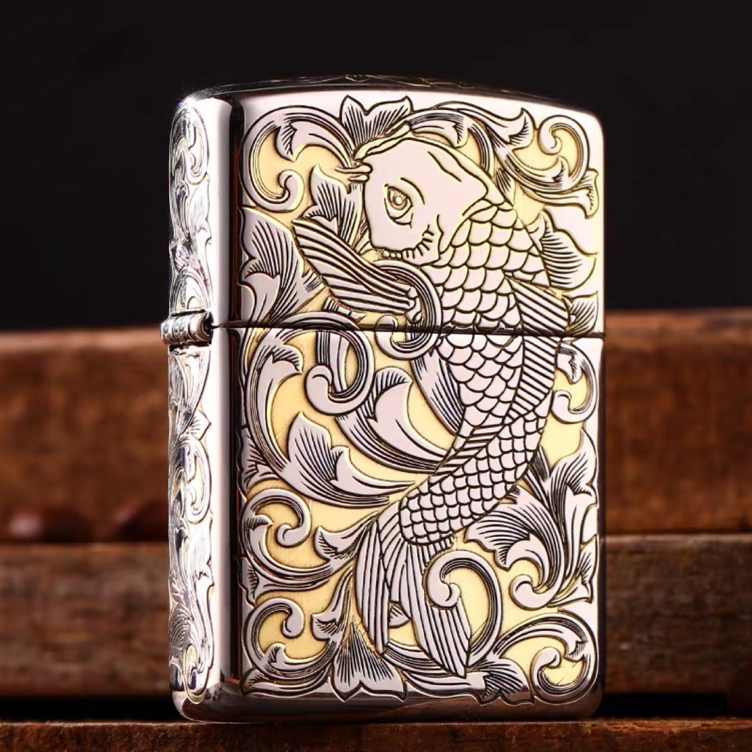 ZIPPO/之宝打火机正版美国正品盔甲唐草鱼富贵锦鲤送礼DYH1X1