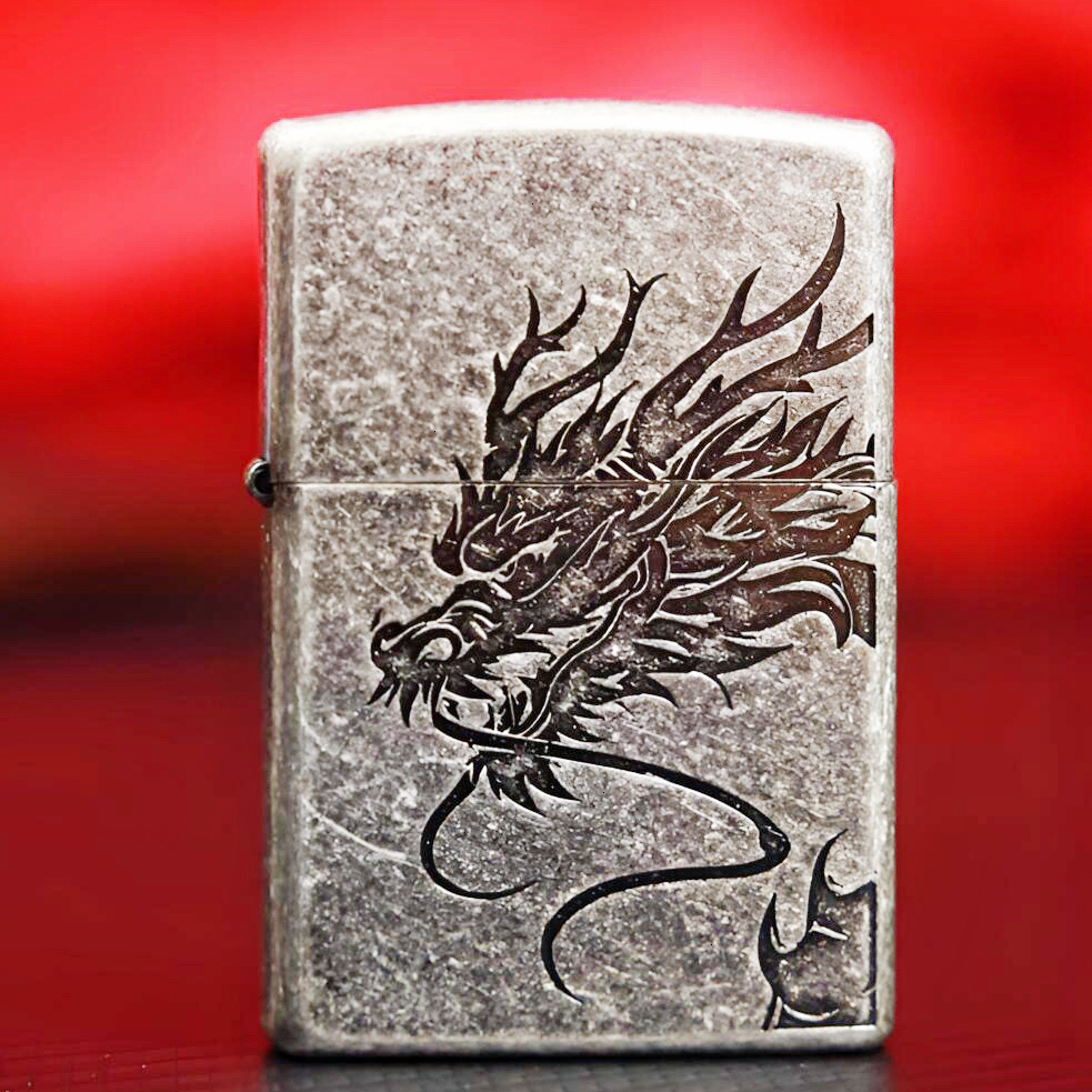 ZIPPO/之宝官方正品爆款生日礼物古银飞龙送男朋友礼物DYH1X1