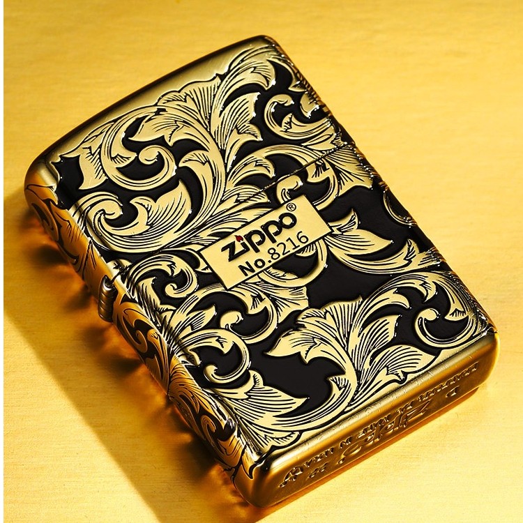 ZIPPO/之宝打火机正品黑金唐草正版限量版盔甲机男友礼物DYH1X1