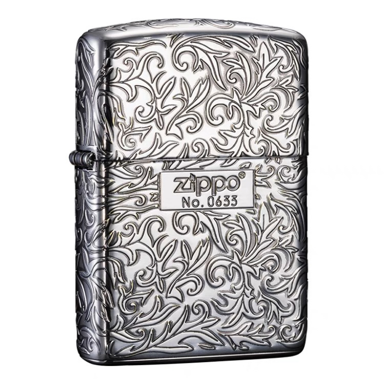 ZIPPO/之宝商场同款正品日版ZBT-3-21C熏银黑银唐草男朋友TCH1X1