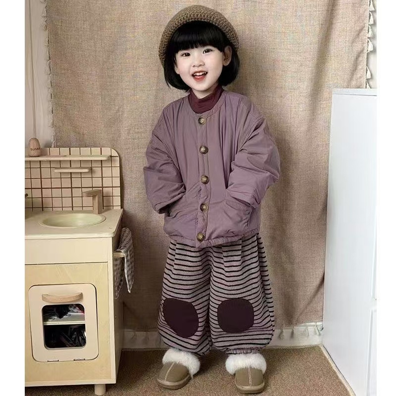 童装2025新款儿童复古中性加厚棉服日系中小童宝宝保暖加绒裤棉衣