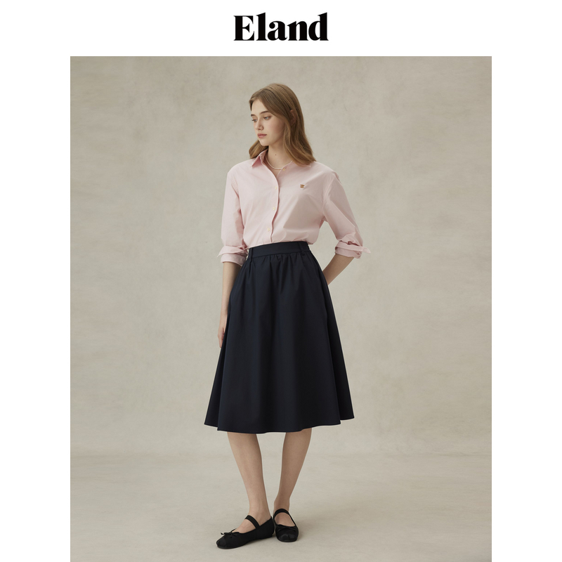 Eland衣恋新款知性风基础款通勤百搭棉感公式衬衫女EEYWF11E03