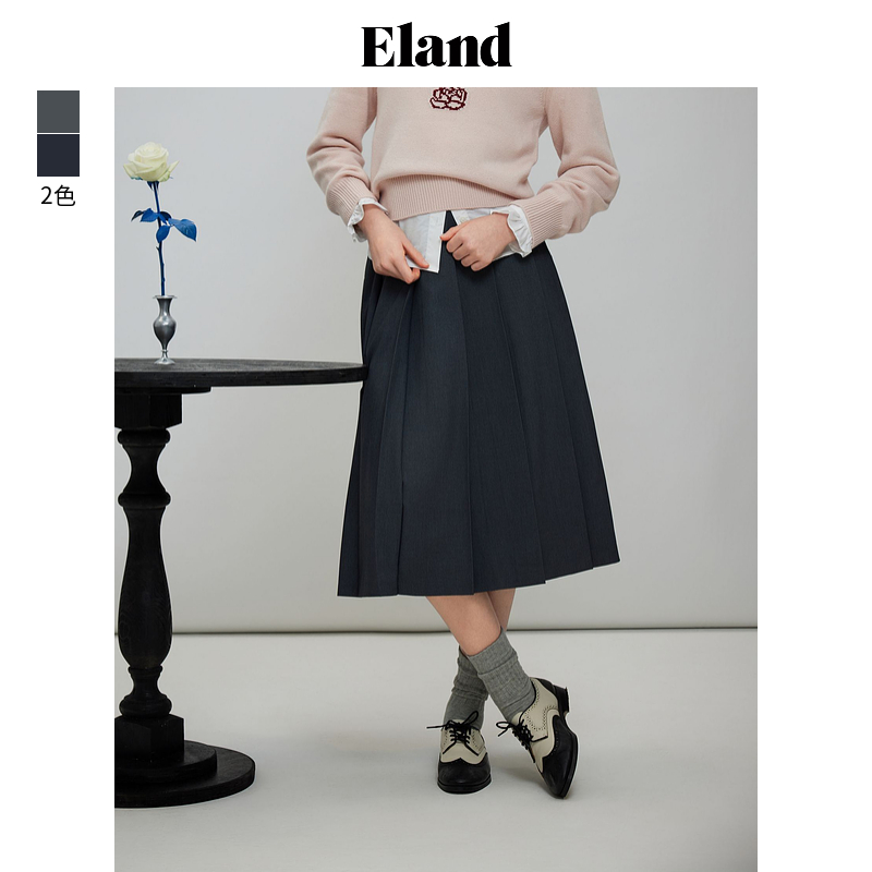 【商场同款新品】【公式裙】Eland衣恋半身裙女经典中长款EEWHF11E01