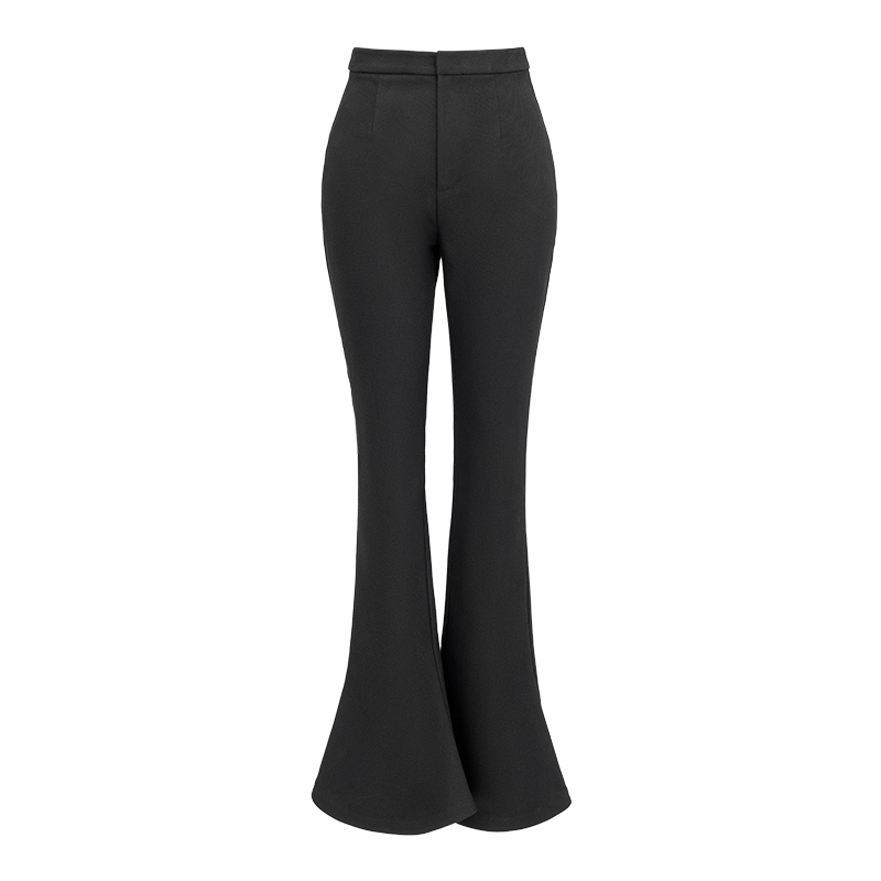 MAGGIEMA马婧暗夜黑亮闪闪烫钻气质飒美西装套装裤子微喇裤243P