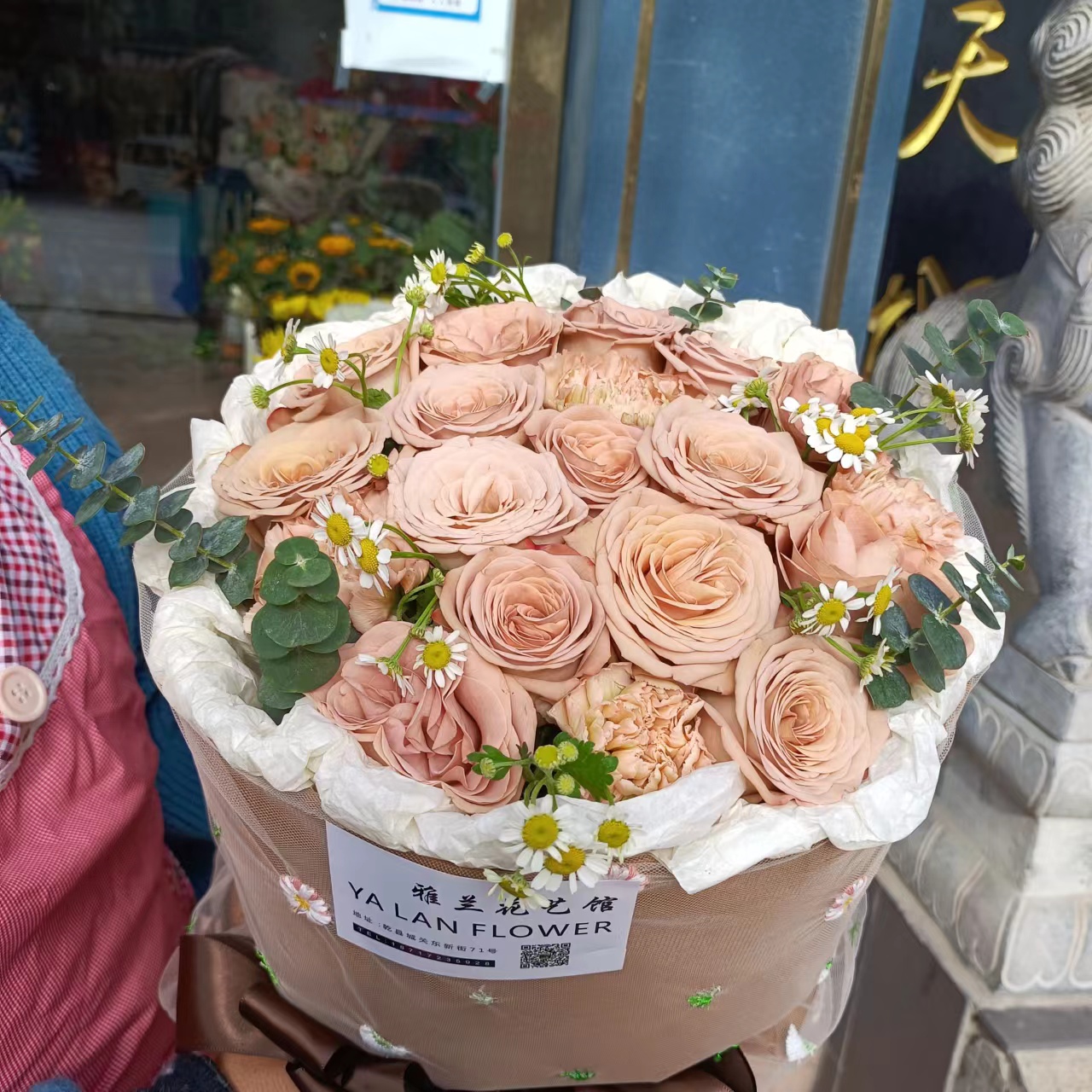 19支卡布玫瑰花束女神节214情人节礼物乾县中心城区送花