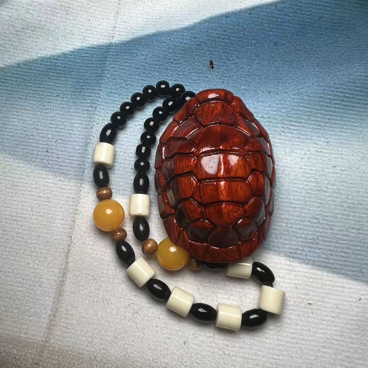 紫檀木【富甲天下】龟壳手把件实木雕刻挂件摆件装饰品文玩手把件