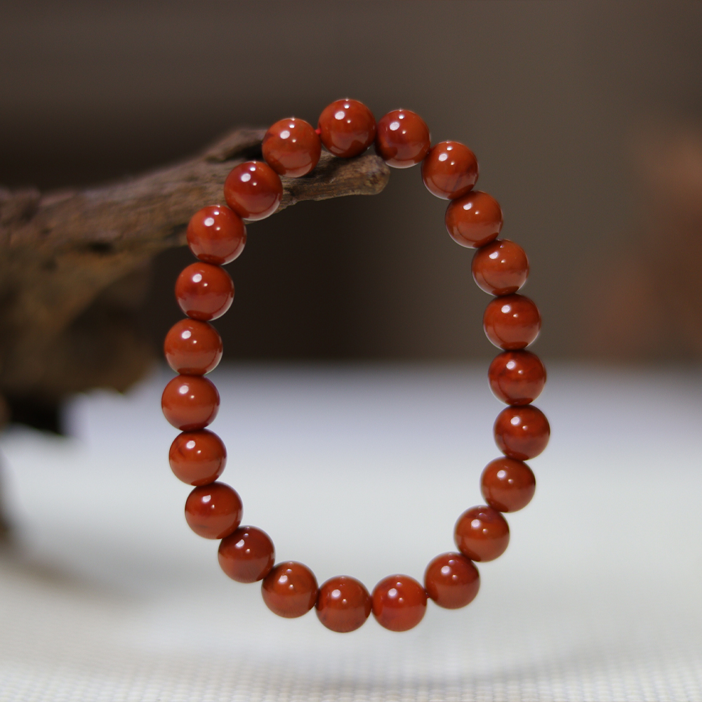 南红手串·火焰纹8mm+圆珠单圈·多样性发一·SNH2002