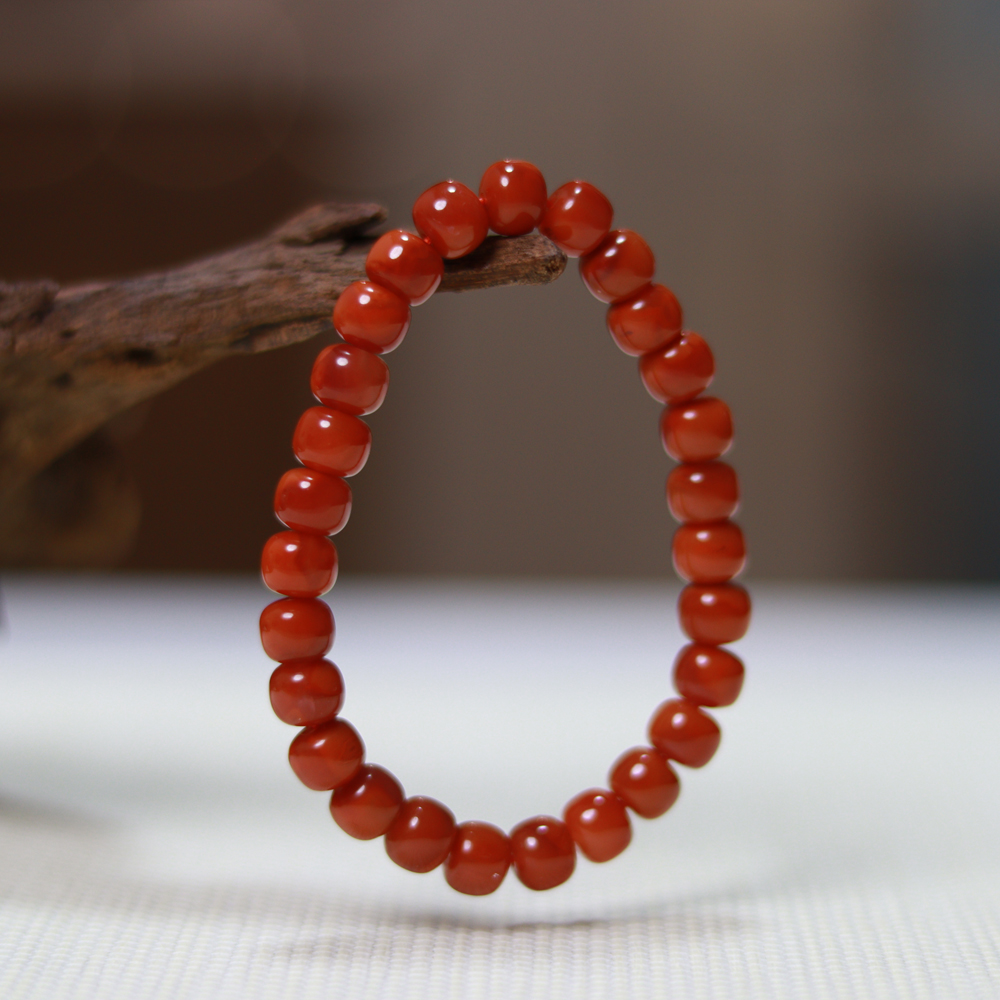 南红手串·火焰纹8.5mm+老型珠单圈·SNH2009