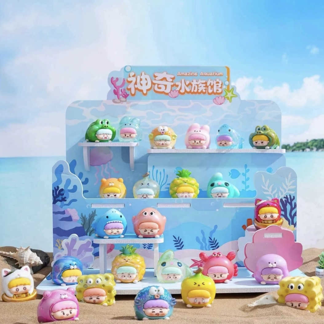 【拆盒】神奇水族馆可爱萌粒盲盒惊喜礼物摆件女生生日海洋
