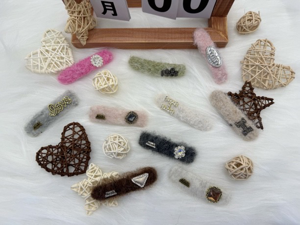 毛呢小香风简约掰掰夹（5个装）