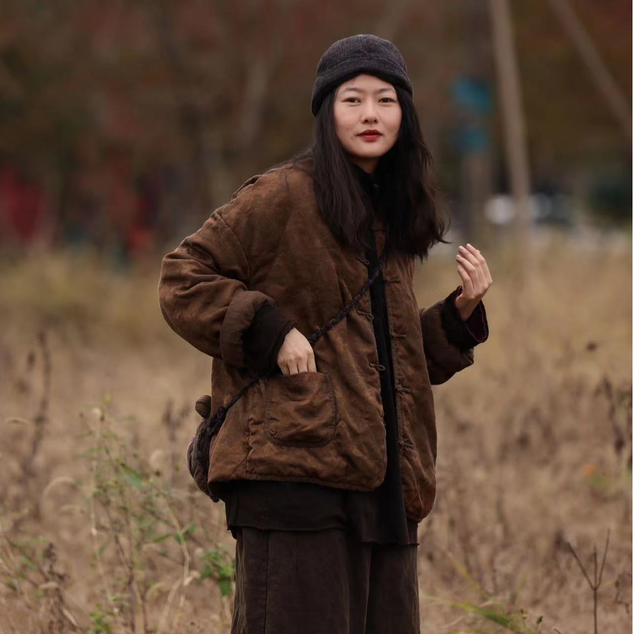 衣路38287加厚夹棉原创复古盘扣保暖棉衣