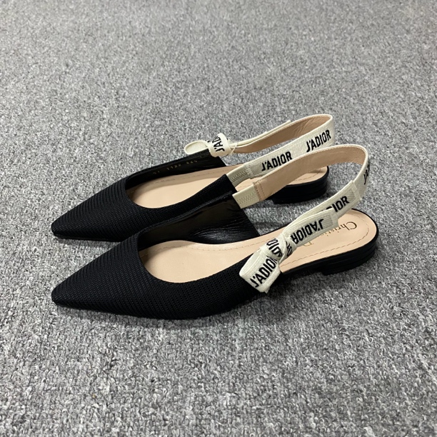 98新/36.5码/迪奥/Dior/标语绑带针织面平底鞋/BF00726