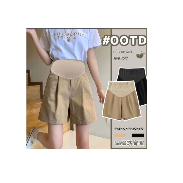 孕妇调节腰高弹力阔腿短裤6650