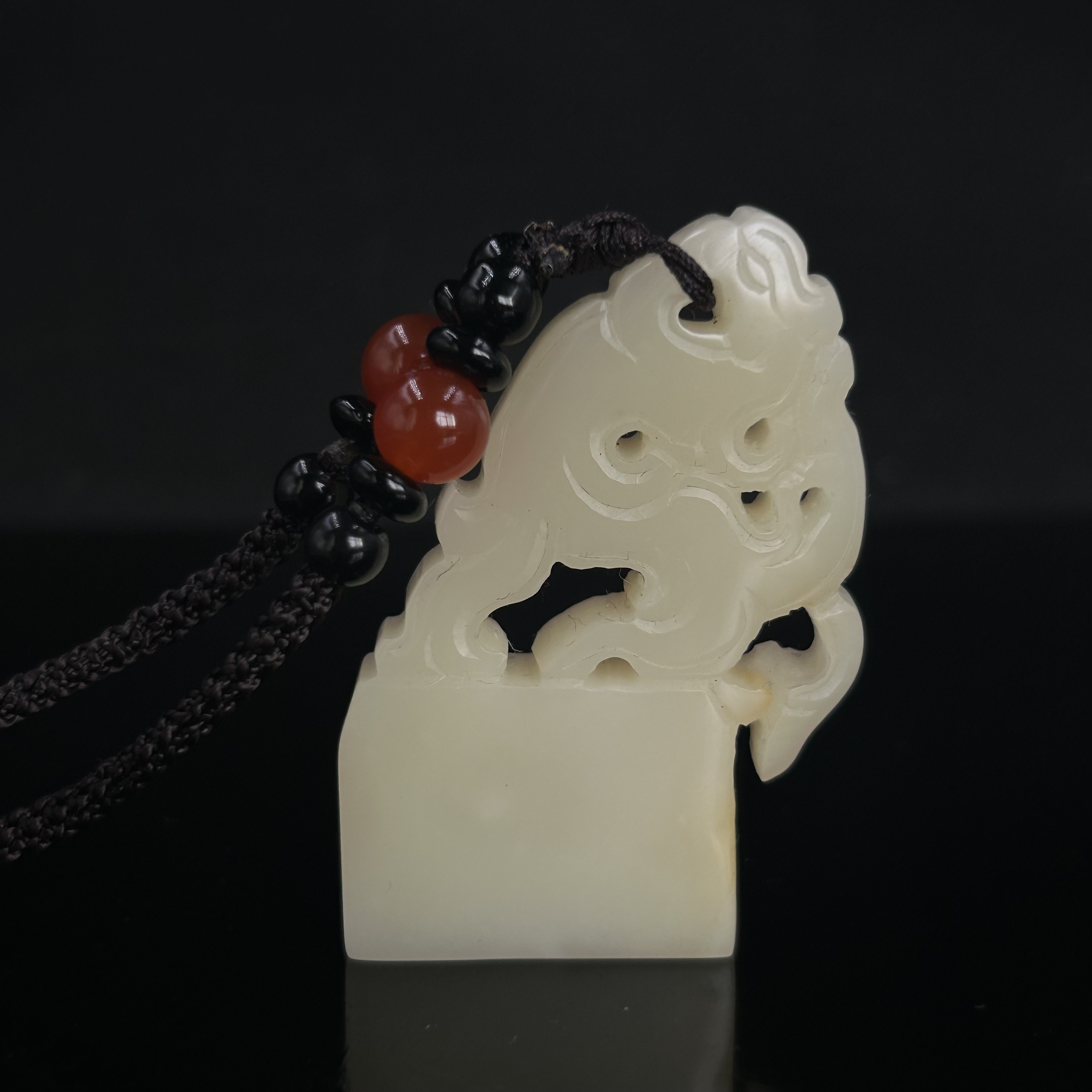 寿山石芙蓉立体饕餮纹挂坠腰间挂饰印章 篆刻送礼