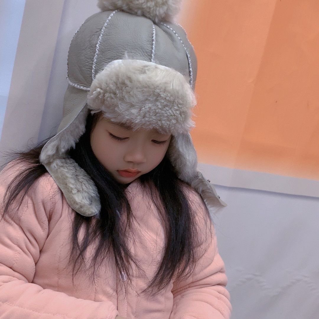 冬加厚儿童男女宝宝羊皮毛一体真皮真毛雷锋护耳防风加厚帽子保暖