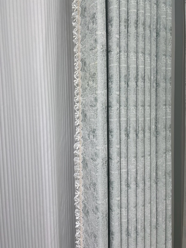 法式蓝色系卧室客厅百搭遮光成品窗帘高2.7米