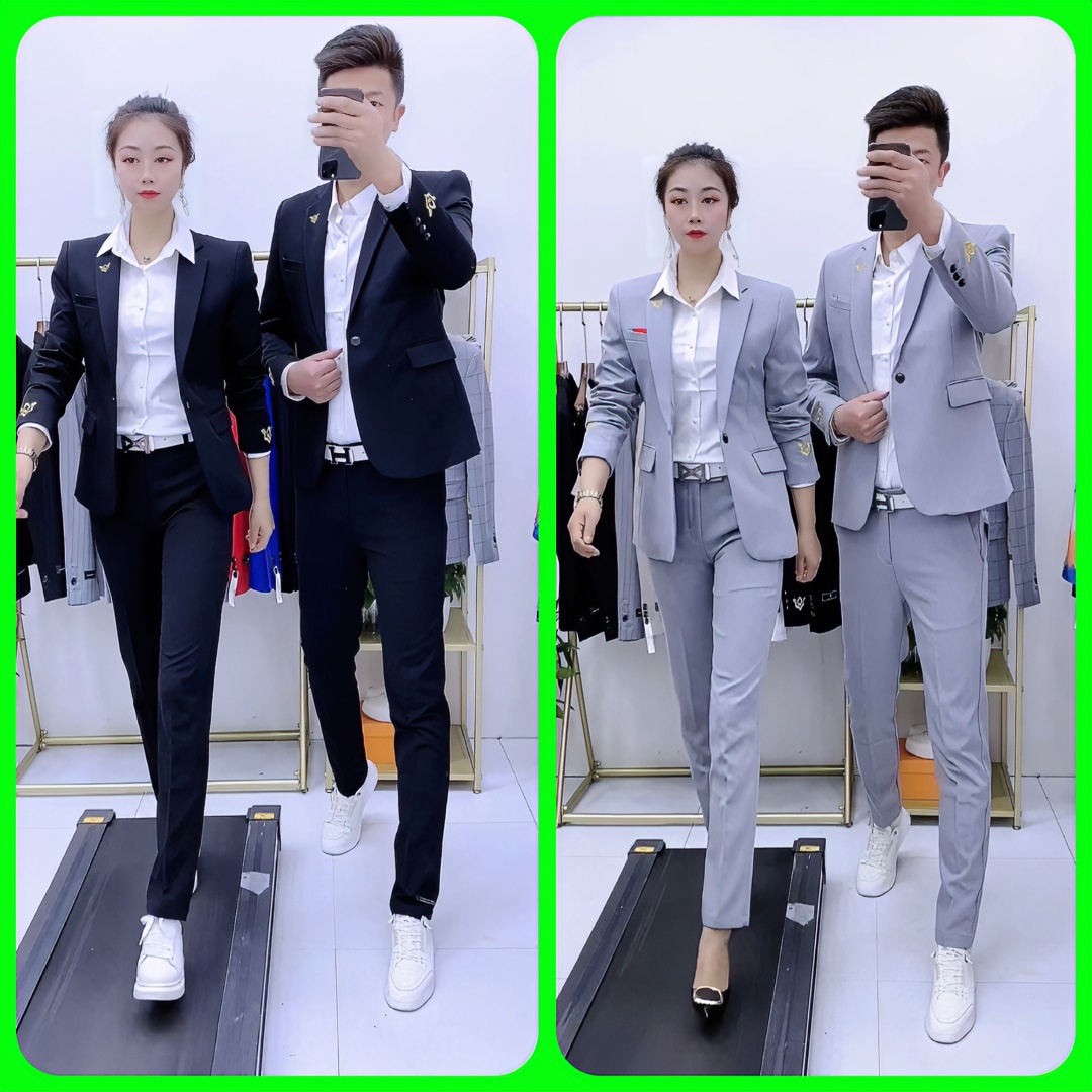 XY服饰男士韩版修身刺绣西装男气质帅气休闲百搭结婚男西服套装