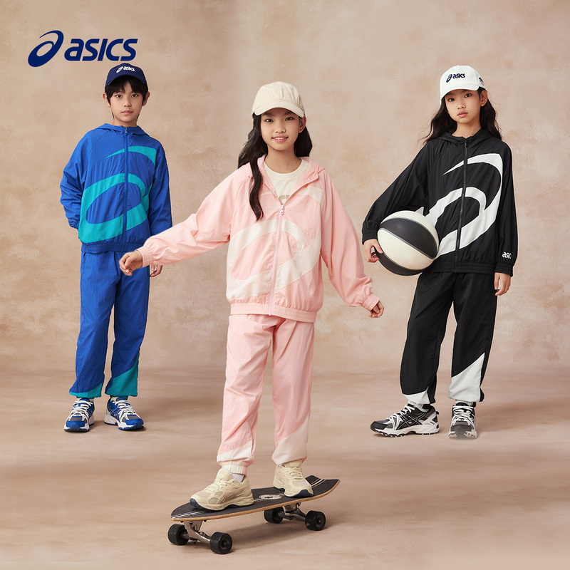 Asics/亚瑟士欧若风童装春夏薄款套装儿童运动331251053075&3076