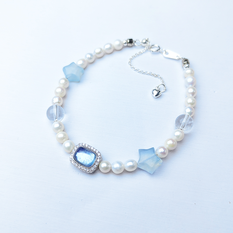 海蓝宝S925银手链HW1132