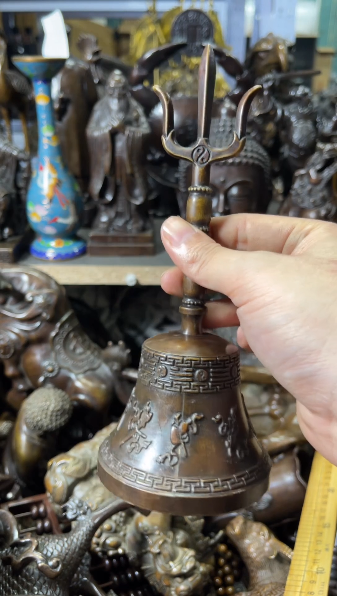 【闪购商品】铜三清铃案台摆件  把玩物件