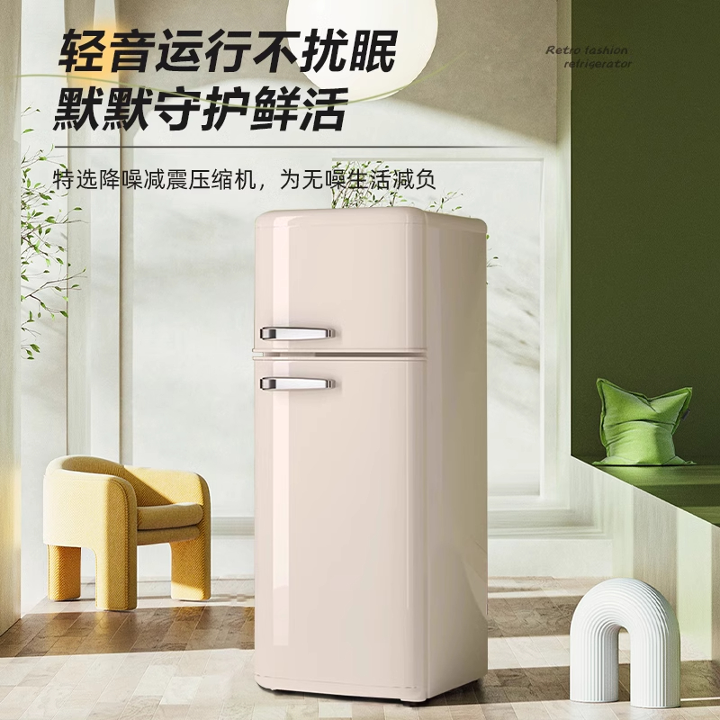 复古冰箱小型家用租房电冰箱化妆品网红单门双开门冷藏冷冻节能