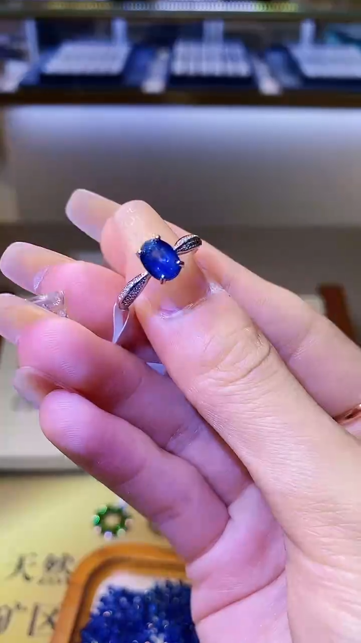 【闪购商品】蓝宝石戒指银S925镶嵌.