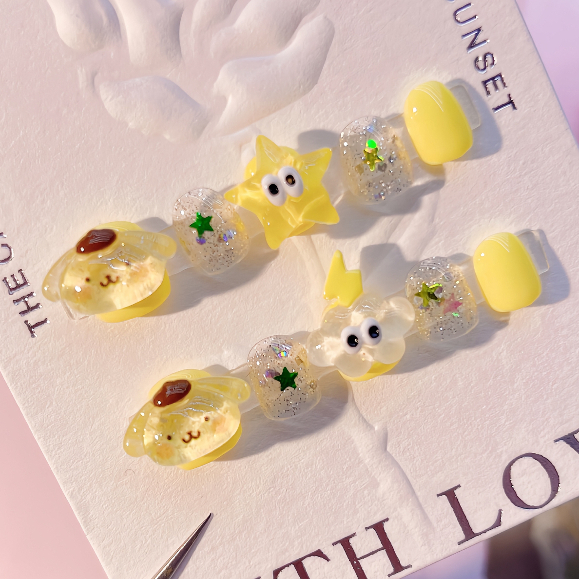 【布丁狗】儿童手工穿戴甲3-12岁无毒防啃咬卡通短款可爱女童美甲