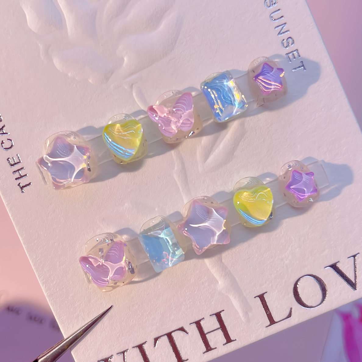 【糖果】儿童多宝手工穿戴甲无毒防啃咬小学生卡通短款可爱女童美甲