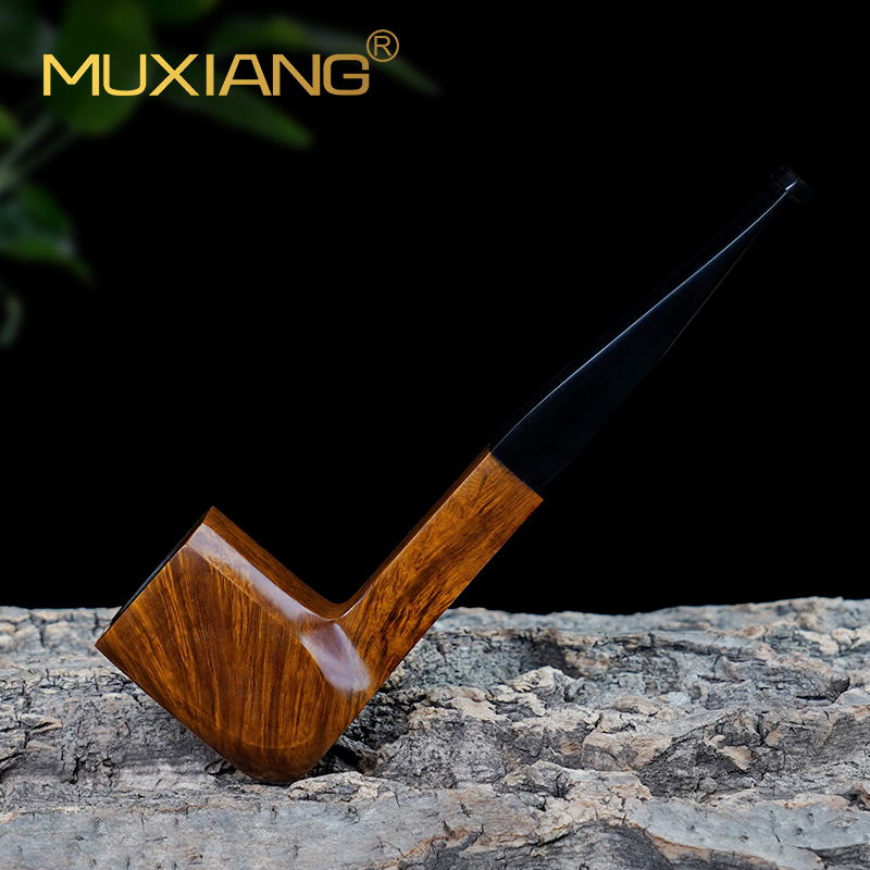 木香石楠木烟斗男士手工直柄判官实木老式传统经典过滤烟斗具配件