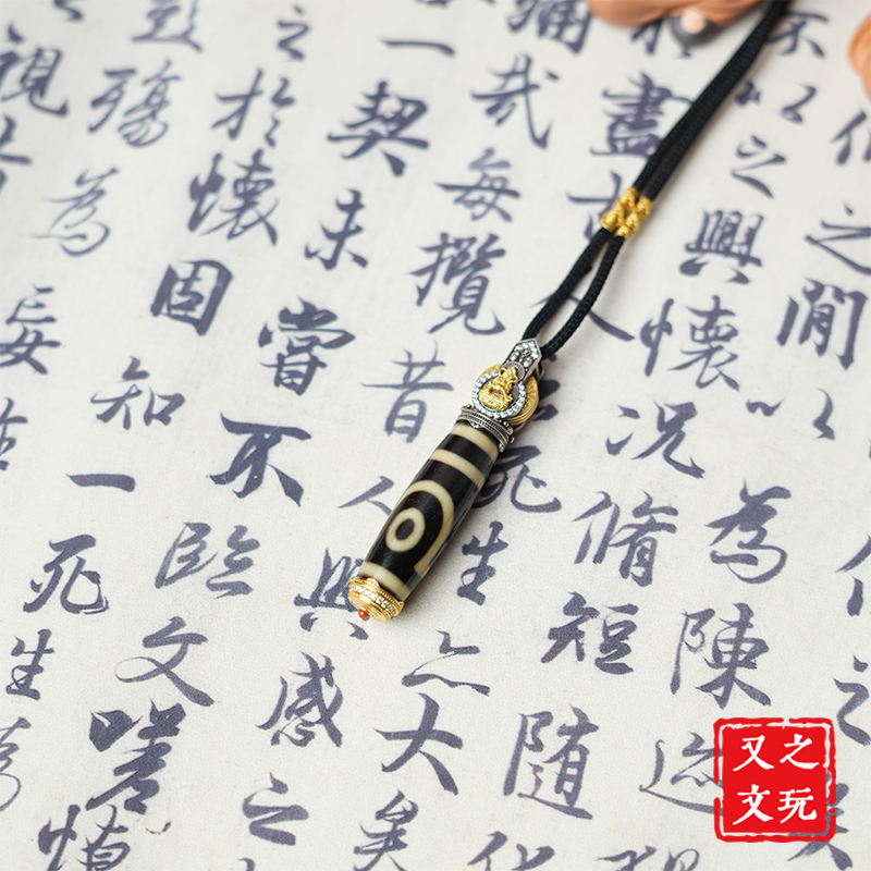 【明珠璀璨】925银镶上肯台珠双财神吐宝鼠二眼吊坠