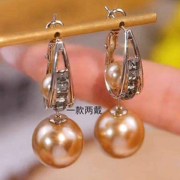 美拉德复古气质一款多戴珠珠耳环新款爆款小众设计感时尚耳圈耳饰