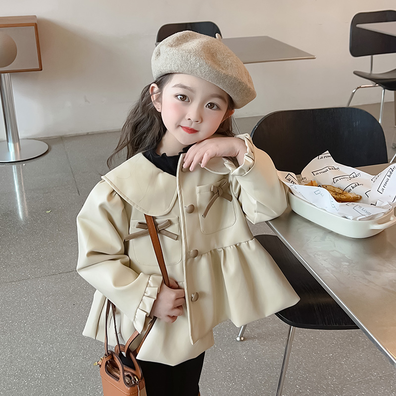 女童外套秋款2025新款宝宝秋季夹克女孩洋气上衣儿童春秋款皮衣服