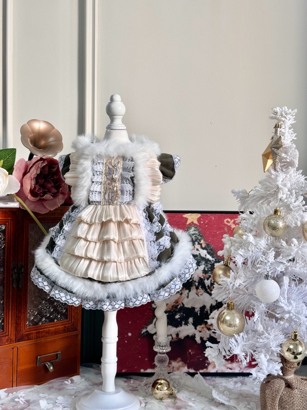 AW手工制作无毛猫绿色颗粒绒软糯慵懒狗狗柯基金毛定制外出游玩服