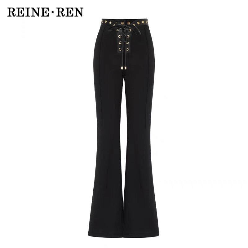 【Vaddition+】设计师任茜2023秋冬新款编织抽绳喇叭裤